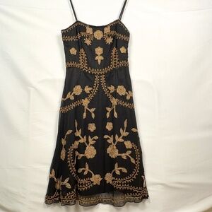 VTG Adrianna Papell Evening Y2K Sleeveless Silk Prom Dress 12 Beaded Whimsygoth
